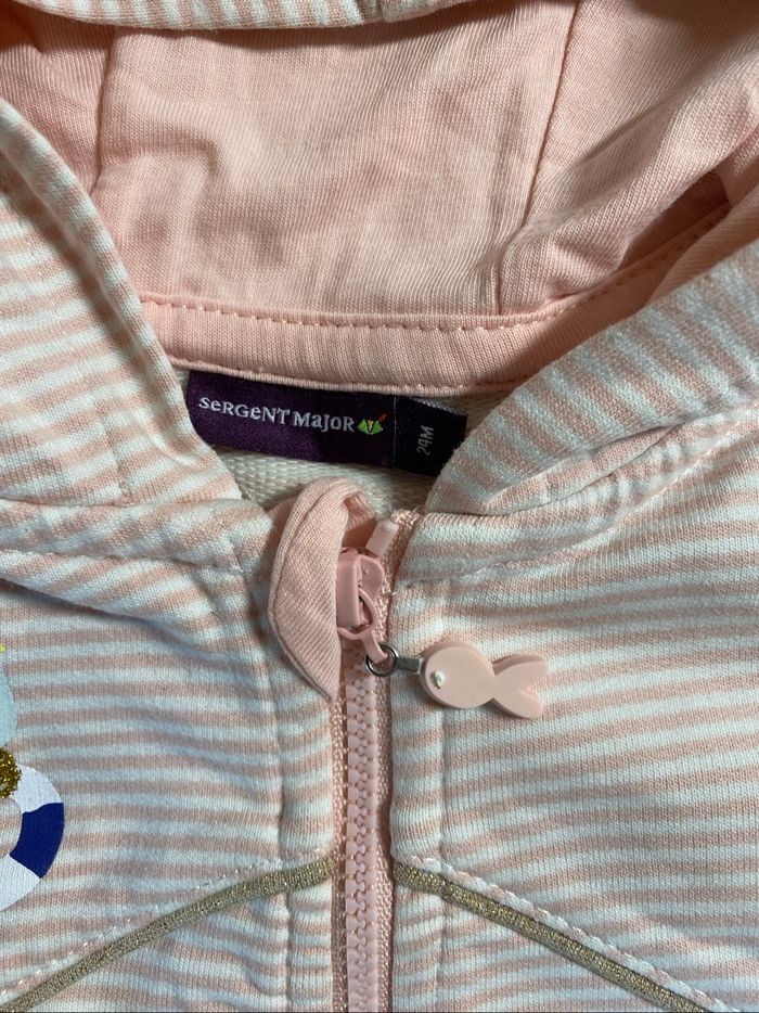 Sergent Major Sweat à capuche rose et blanc Taille 2 ans - photo numéro 5