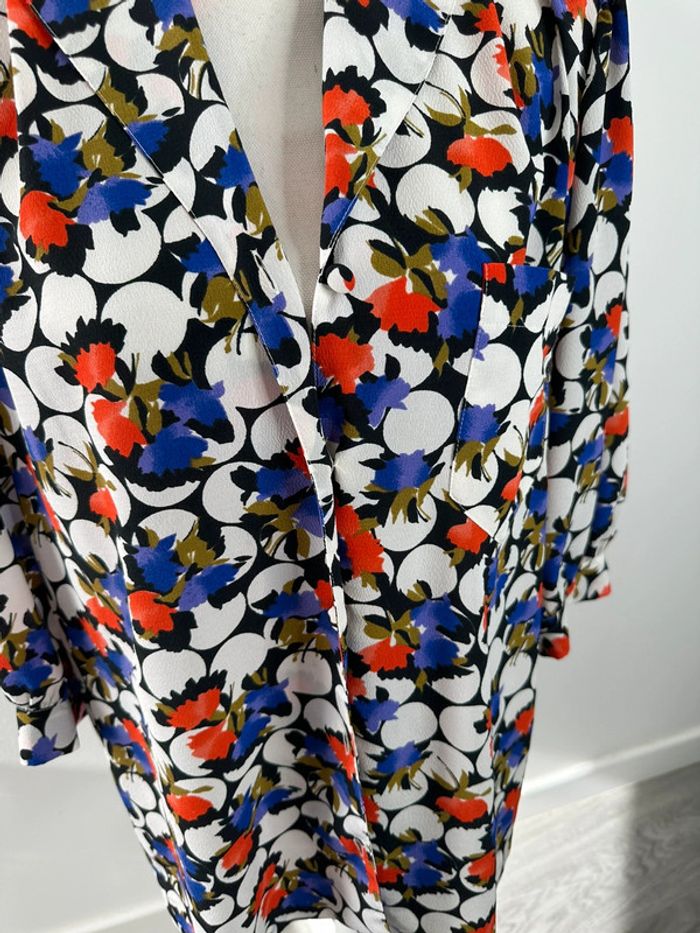 Blazer à fleurs multicolore Vintage T42/44 XL/XXL - photo numéro 4