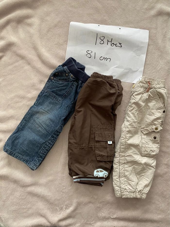 Lot 3 pantalons chauds doublés - 18 mois - Vertbaudet, Kitchoun & autre - TBE - photo numéro 2