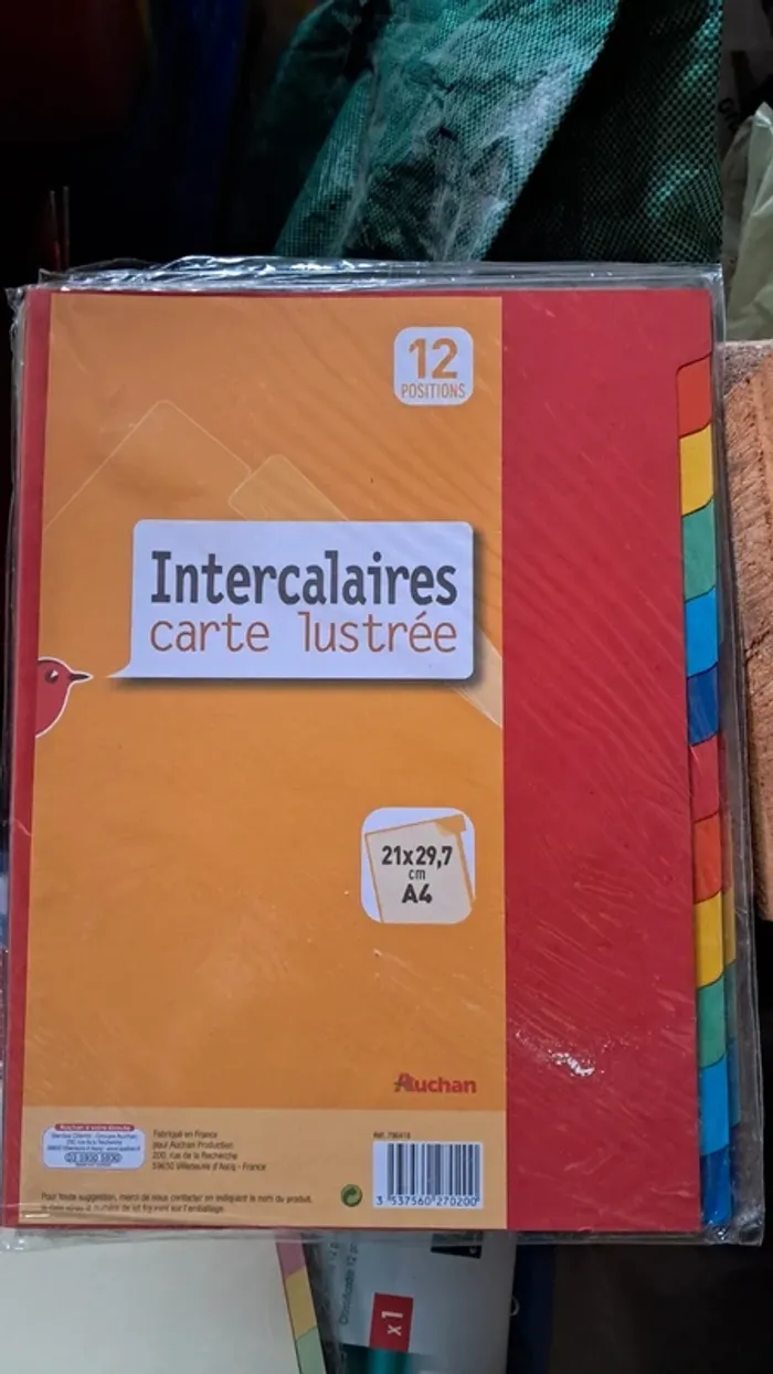 Pochettes de 12 intercalaires