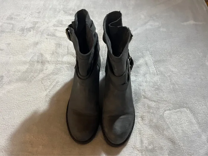 Bottines à talons So Send en cuir gris/bleu Taille 39 - photo numéro 2