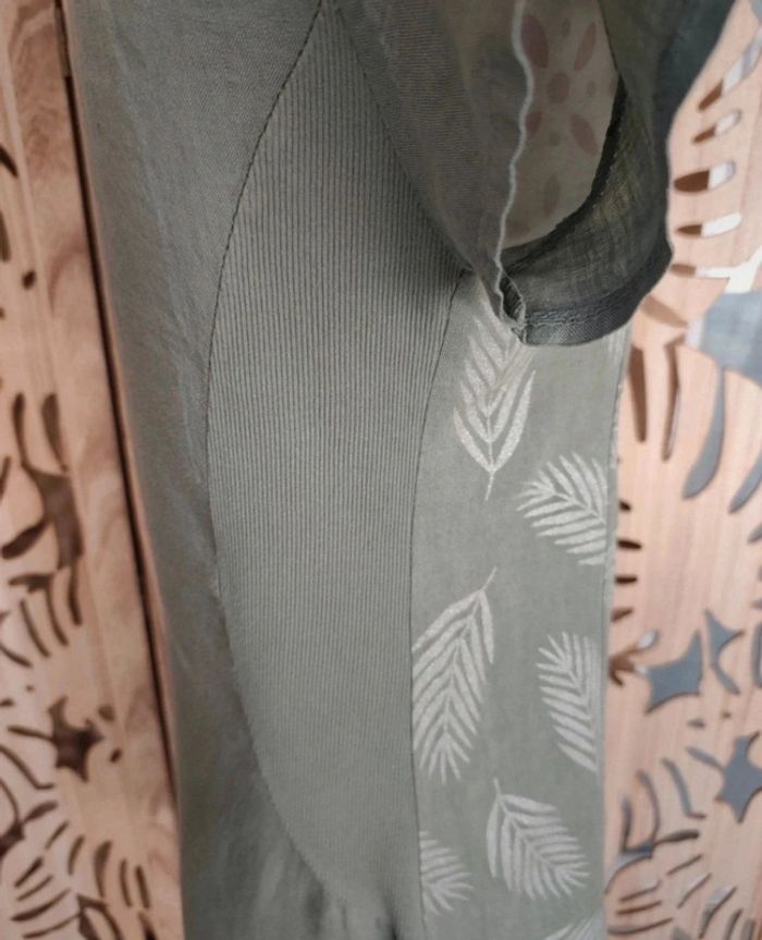 Robe imprimée feuilles argentées T36 Made in Italy - photo numéro 5
