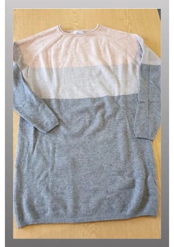 Robe pull femme Only M long 75cm rose et gris