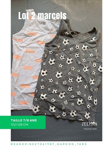Lot de 2 marcels 🎮 Taille 7/8 ans
