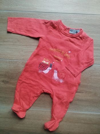 Pyjama coton une pièce bébé fille 1 mois