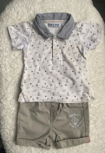 Ensemble garçon 6 mois tom&kiddy gros/blanc