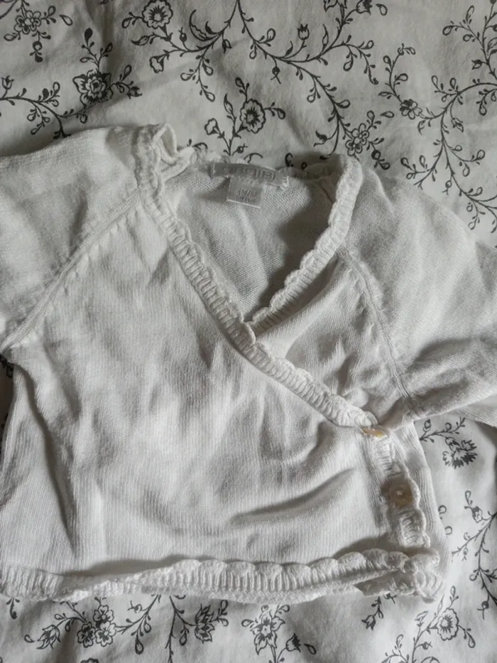 Gilet blanc croisé Okaïdi 60cm