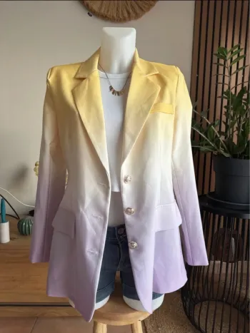 Blazer long tricolore
