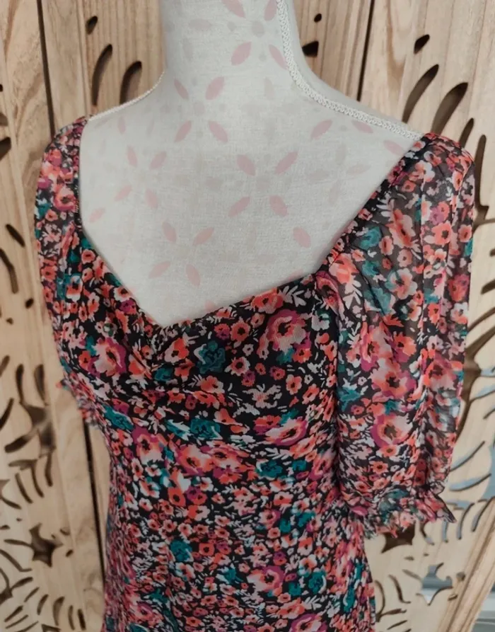 Robe imprimée fleurie manches bouffantes Taille L Trendyol - photo numéro 4