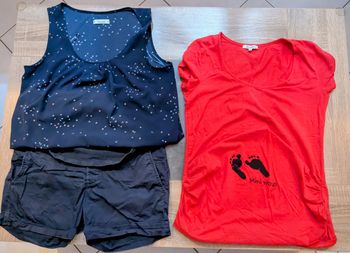 Lot T-shirts et short grossesse maternité