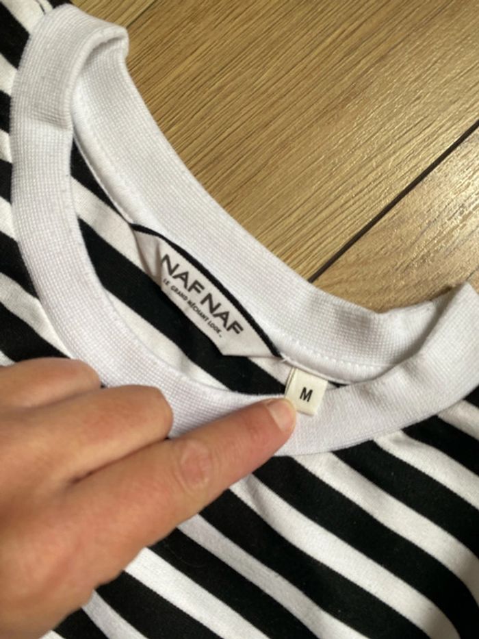 T shirt épais marinière noir blanc M - photo numéro 3