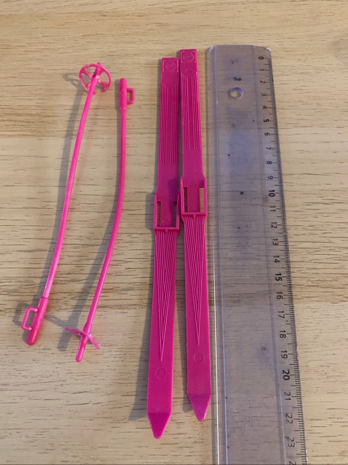 Accessoires poupée mannequin ski rose blanc - photo numéro 4