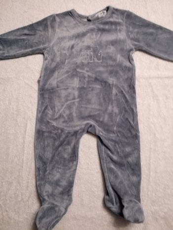 Pyjamas grenouillère gris DPAM 6 mois (réf perso D6)(familleac72)