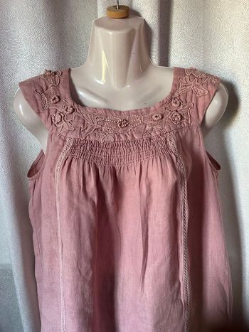 Superbe robe en lin vieux rose M Zara