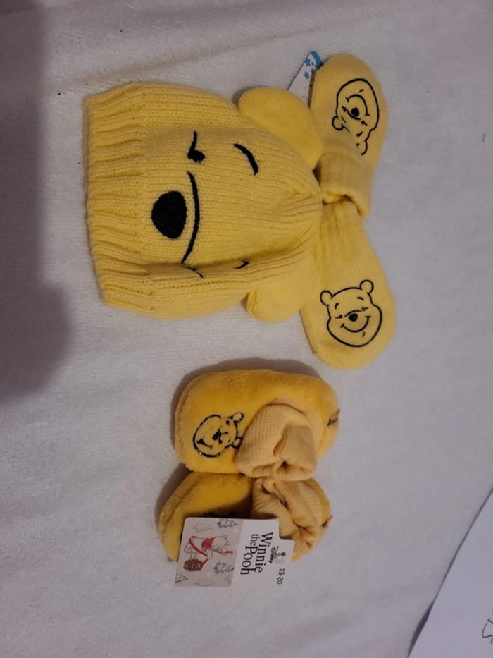 Ensemble bonnet chausson winnie 6/12 mois