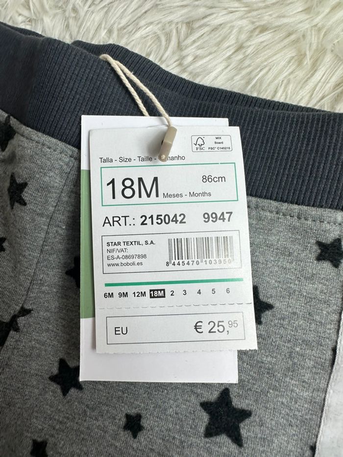 Legging gris et étoile Boboli taille 18 mois - photo numéro 4