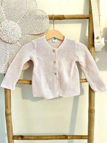 Gilet maille rose pâle