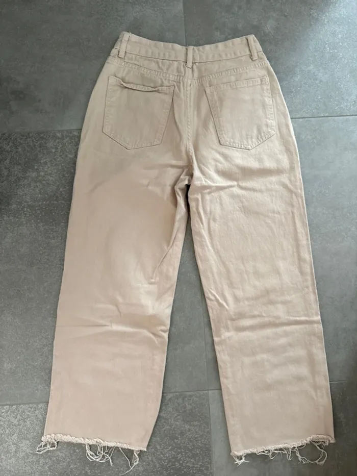 Jean mom taille haute beige - photo numéro 3