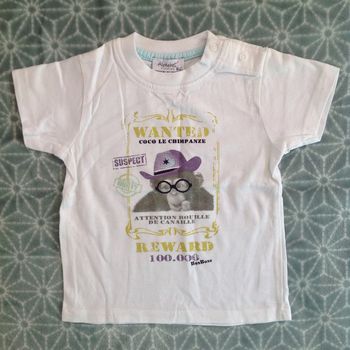 Tee-shirt blanc Alphabet - 9 mois