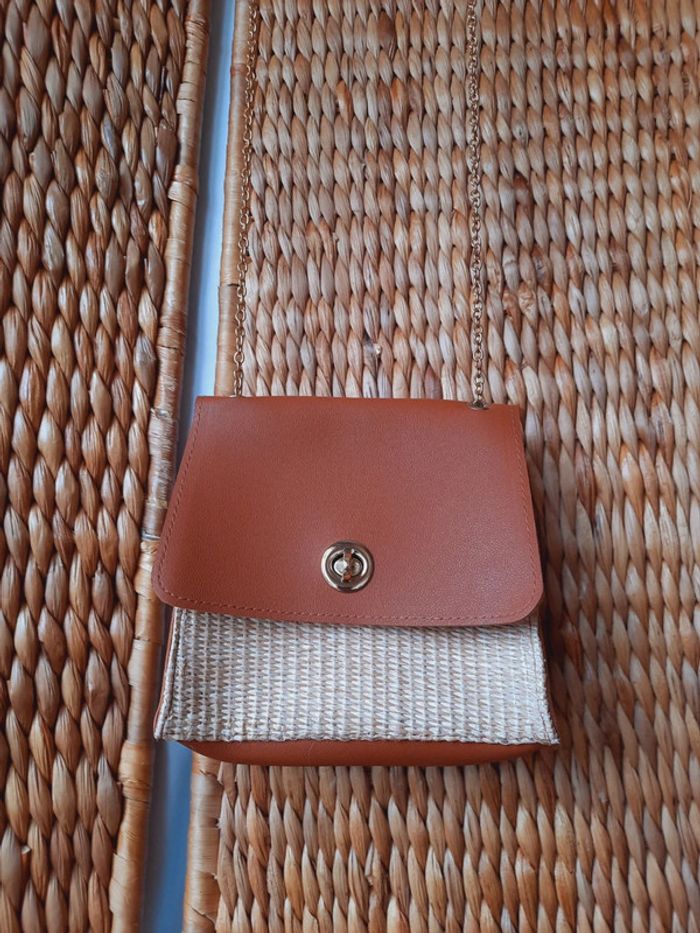 Sac bandoulière bi matière