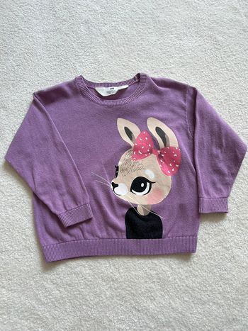 Pull fin violet lapin H&M 2 ans