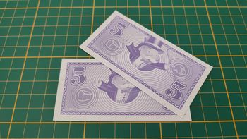 Lot x2 billets de 5 pièce détachée jeu de société Monopoly junior à la fête foraine Hasbro #B83