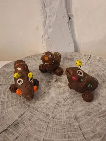 Sifflets vintage en terre cuite - Cuba