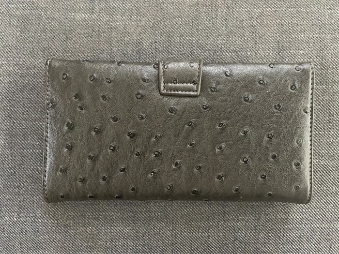 Portefeuille gris - cuir d’autruche - photo numéro 2