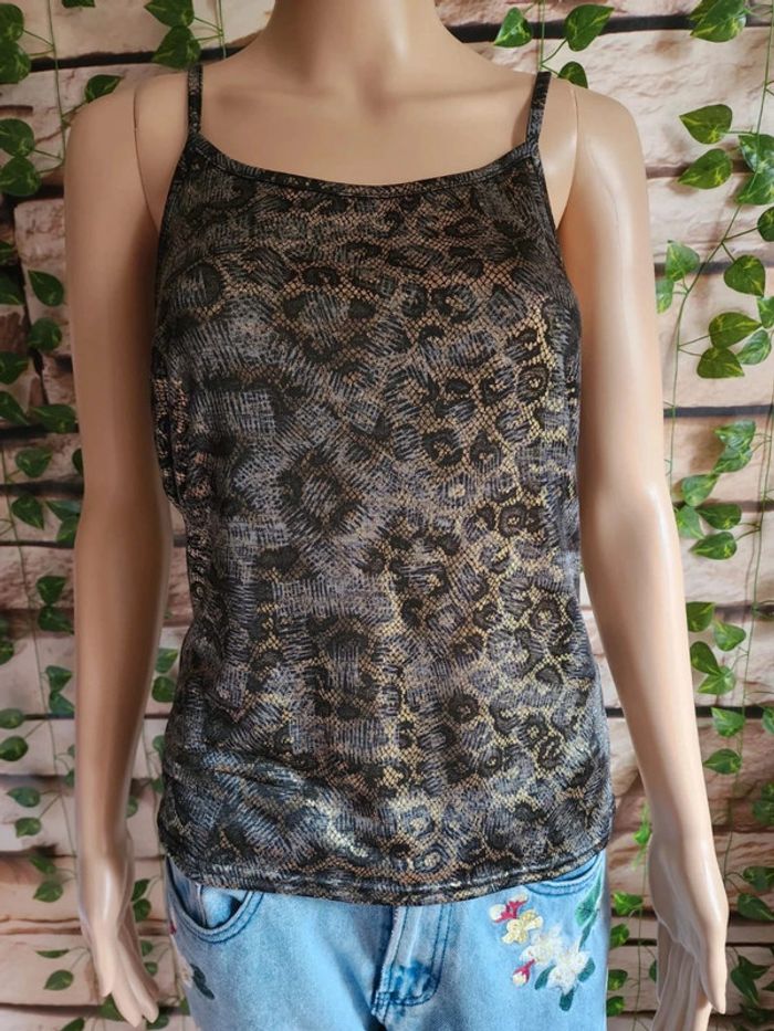 🌸Débardeur Guépard Reflets Dorés Pourquoi Pas Taille 42🌸