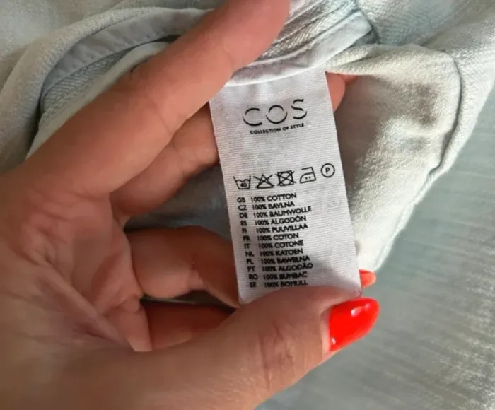 Cos haut T-shirt blouse bleu délavé  femme, taille 38 - photo numéro 4