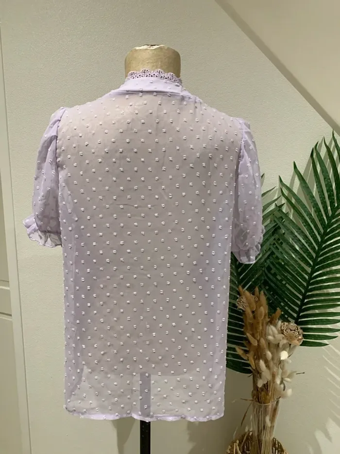 Jolie chemise manches courtes doublée broderie devant femme - photo numéro 4