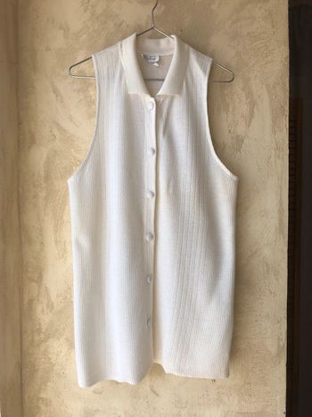 Gilet sans manches écru vintage Donna M