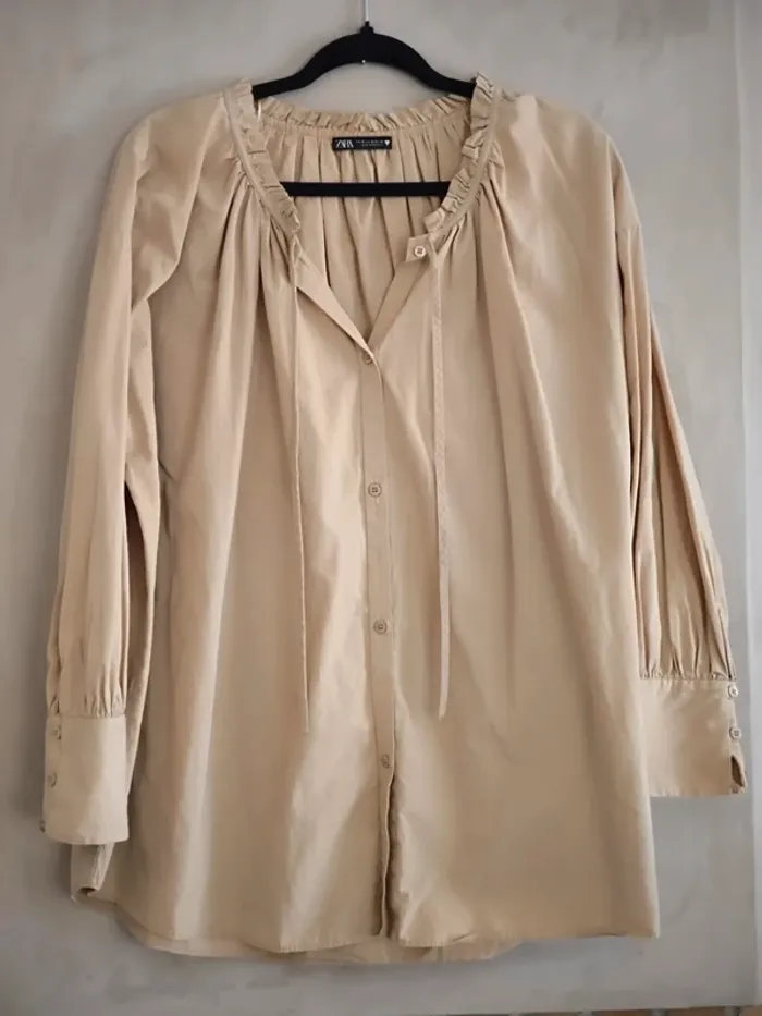 Blouse chemise oversize beige Zara 38