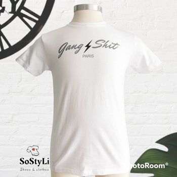Tee-shirt blanc Unisexe Gangshit Paris Taille S