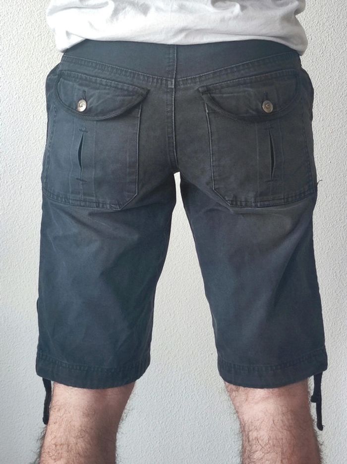 Short noir bleuté effet délavé / Cargo - 36/S à 38/M - photo numéro 2