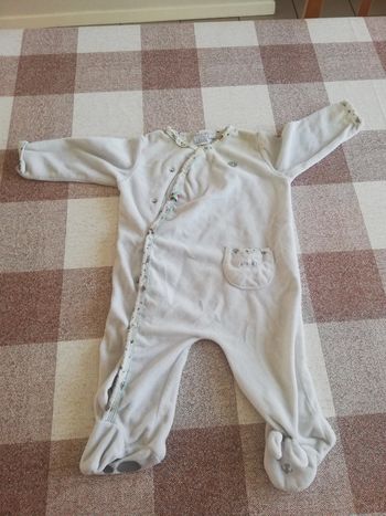 Pijama épais vert pâle 6 mois Cadet Rousselle