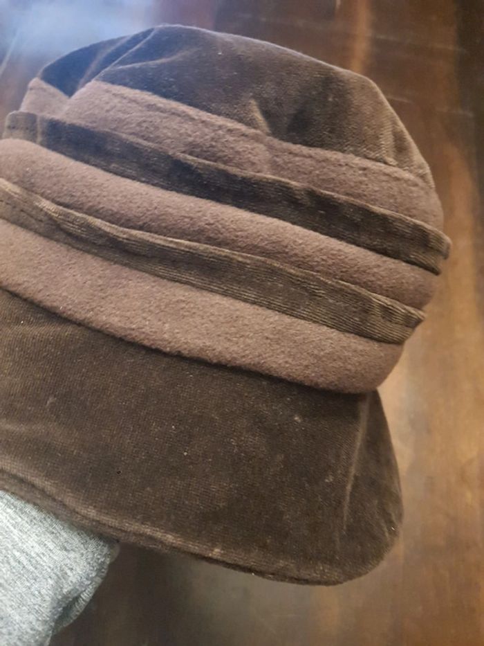 Chapeau marron laine/coton taille M - photo numéro 8