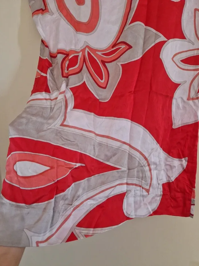 Blouse manches courtes rouge et beige - photo numéro 4