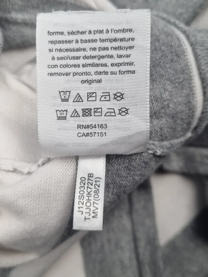 Sweat fin rayé gris et blanc Tommy Hilfiger – Taille L Femme (mesures en photos) - photo numéro 8
