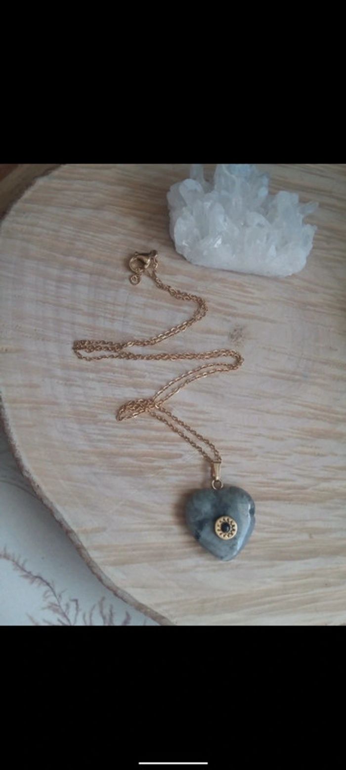 Collier bohème protection coeur de labradorite - photo numéro 4