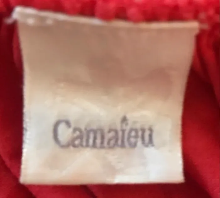 Haut débardeur tunique femme camaïeu  manches courtes rouges taille 3 - photo numéro 3