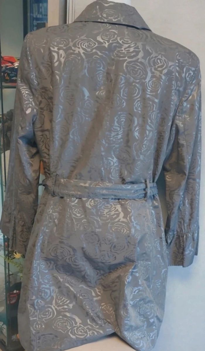Parka trenchs gris métallique jacqueline riu vintage - photo numéro 2