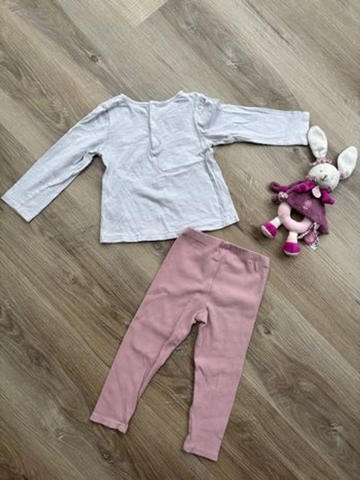 Ensemble t-shirt ML + legging taille 24 mois - photo numéro 2