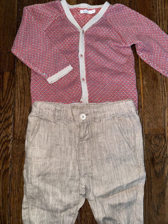 Gilet Bout’chou et pantalon lin fagottino  18 mois - photo numéro 2