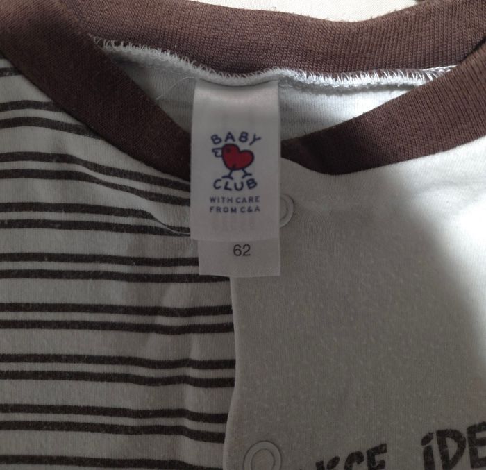 Pyjama coton une piece crème/marron 3-6 mois - photo numéro 4