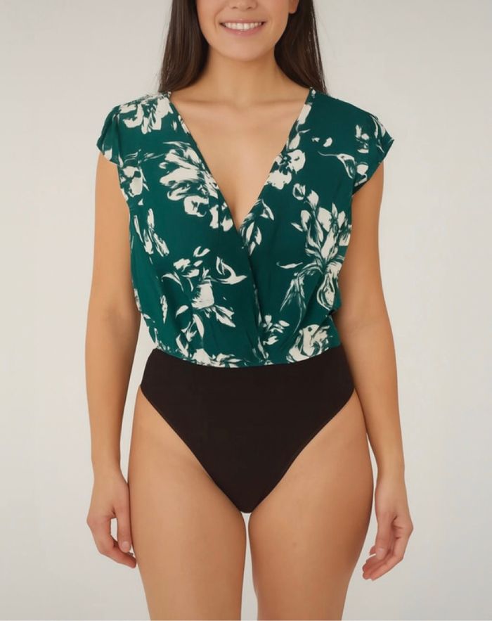 Body chemisier fleur classe taille 36 S neuf
