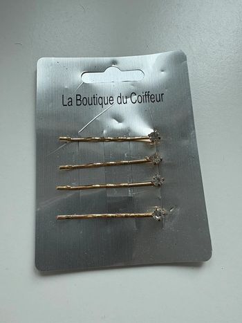Lot de 4 épingles à cheveux dorées avec strass - La Boutique du Coiffeur