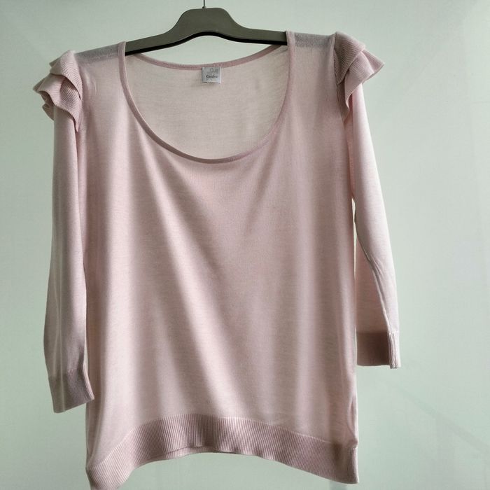 Joli pull fin rose poudré, taille 40