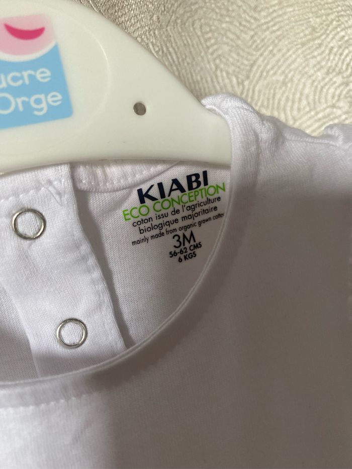 T-shirt manches volant coeurs paillettes dorées 3 mois kiabi - photo numéro 4