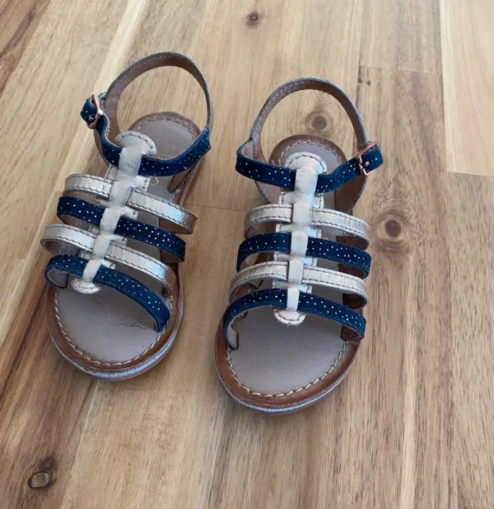 Sandale Gémo bleu et doré - photo numéro 2
